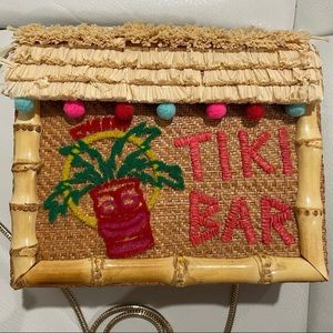 Kate Spade Breath of Fresh Air Tiki Wicker Purse Clutch